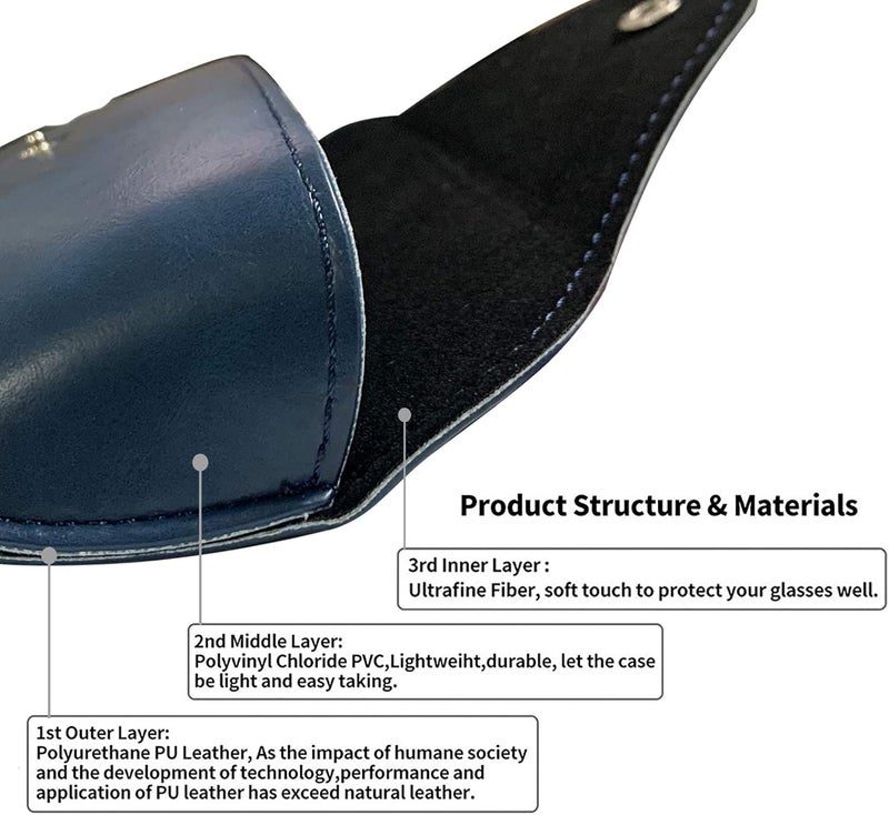 LogHog Portable Leather Glasses Case,Flexible Sunglasses Pouch Slim Case for Women Men Horizontal Eyeglass Case - Image 4
